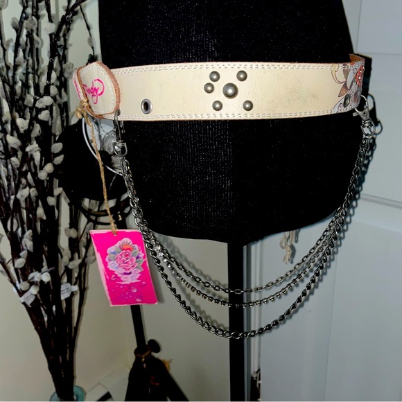 BNWT! Ed Hardy Vintage leather chain belt